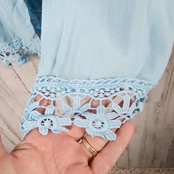 MissLook Floral Embroidered Lace Cardigan Blue Size XL - Picture 8 of 12